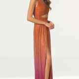 Dress The Population Meredith Orange Cutout Maxi Dress