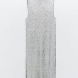 Zara Metallic Crackled Knit Dress