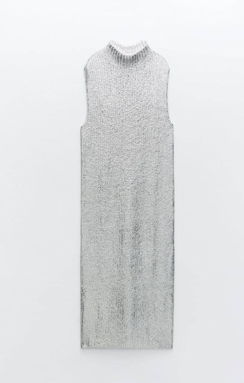 Zara Metallic Crackled Knit Dress