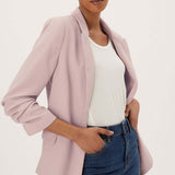 M&S Dusty Pink Crepe Ruched Sleeve Jacket