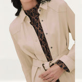 M&S Leather Belted Shacket