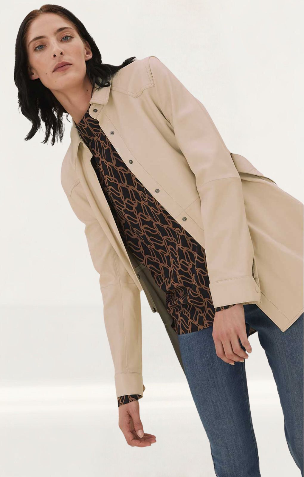 M&S Leather Belted Shacket