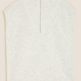 M&S Ribbed Funnel Neck Relaxed Knitted Vest