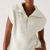 M&S Ribbed Funnel Neck Relaxed Knitted Vest