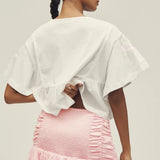 Maeve Satin Chiffon Ruched Mini Skirt – skirts by Maeve, available to rent from Hirestreet