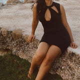Maeve Structured Cutout Slim Mini Dress