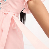Maya Petite Embroidered Wrap Dress In Veiled Rose