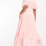 Maya Petite Embroidered Wrap Dress In Veiled Rose