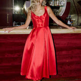 Nobody's Child Red Satin Bow Front Milda Dress
