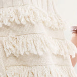 Miss Selfridge Fringe Boho Knitted Vest in Cream