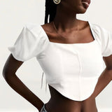 Miss Selfridge Linen Look Corset Top In Ivory