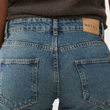 Motel Parallel Leg Low Rise Jeans in Bright Blue
