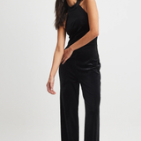 NA-KD Velvet Jumpsuit In Black