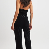 NA-KD Velvet Jumpsuit In Black