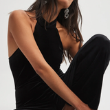 NA-KD Velvet Jumpsuit In Black