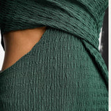 ASOS DESIGN Drape Midi Dress With Wrap Detail In Green
