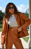 Glamorous Tan PU Co-ord Shirt