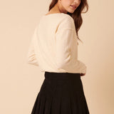 Nobody's Child Black Cord Mini Box Pleated Skirt