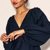 Nobody's Child Black Balloon Sleeve Zendaya Mini Dress
