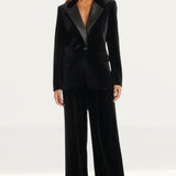 Nobody's Child Black Velvet Tailored Blazer