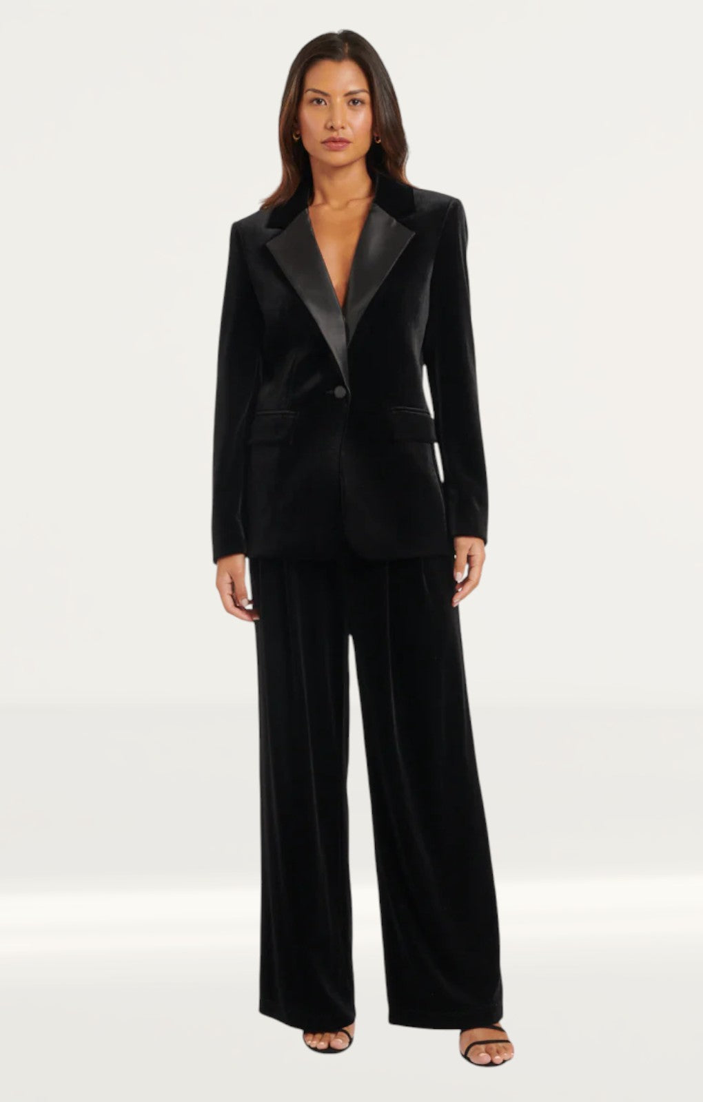 Nobody's Child Black Velvet Tailored Blazer