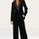 Nobody's Child Black Velvet Tailored Blazer
