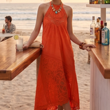 Anthropologie Halter Cutwork Lace Dress