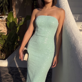 Dress The Population Viviana Green Sage Midi Dress