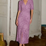 Whistles Diagonal Snake Maxi Dress In Pink