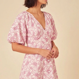Nobody's Child Lennox Mini Dress Pink All Over Embroidery