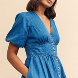Nobody's Child Denim Ls Starlight Mini Dress Plain
