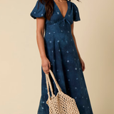 Nobody's Child Navy Tie Dye Nia Midi Dress