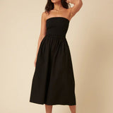 Nobody's Child Bandeau Woven Mix Dress Plain