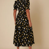 Nobody's Child Black Floral Flossie Midi Dress