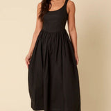 Nobody's Child Black Marina Midi Dress
