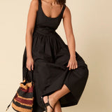 Nobody's Child Black Marina Midi Dress