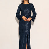 Nobody's Child Black Satin Jacquard Sydney Maxi Dress