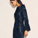 Nobody's Child Black Satin Jacquard Sydney Maxi Dress