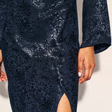 Nobody's Child Black Satin Jacquard Sydney Maxi Dress