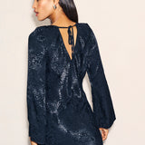 Nobody's Child Black Satin Jacquard Sydney Maxi Dress