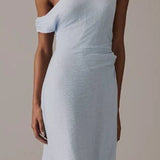 Nobody's Child Blue One Shoulder Skylar Midi Dress