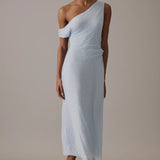 Nobody's Child Blue One Shoulder Skylar Midi Dress