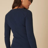 Nobody's Child Blue Scoop Neck Button Through Top
