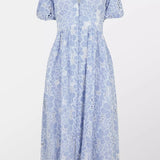 Nobody's Child Blue Stripe Floral Embroidered Starlight Midi Dress