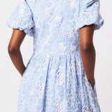 Nobody's Child Blue Stripe Floral Embroidered Starlight Midi Dress