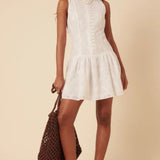 Nobody's Child Broderie Angalise White Claudia Mini Dress