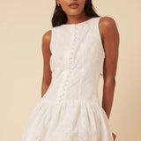 Nobody's Child Broderie Angalise White Claudia Mini Dress