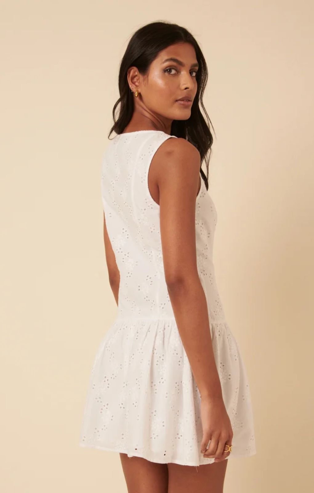 Rent Nobody's Child Broderie Angalise White Claudia Mini Dress