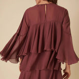 Nobody's Child Burgundy Ruffled Ret Mini Dress