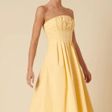 Nobody's Child Butter Yellow Bandeau Emmett Midi Dress
